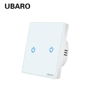 UBARO Eu Wall Touch Switch Luxury Glass Panel Led Indicator Power Light Sensor Button Live Wire Control Switches 1/2/3 Gang 12
