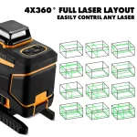 DEKO 12 Lines 3D Self-Leveling Laser Level 360 Horizontal and Vertical Cross Line Vihreä Laser Beam Optional with Tripod 3