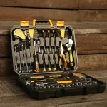 DEKO DKMT128/DKMT196 Home DIY Tool Set Auto Repair Combination Package Hand Tool Kit with Plastic Tool box, Screwdriver, Hammer 4
