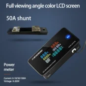 KWS DC Power Monitor Digital Display Voltage Current Meter with Reset Function Color Screen Power Tester Detector 0-200V 0-100A 5
