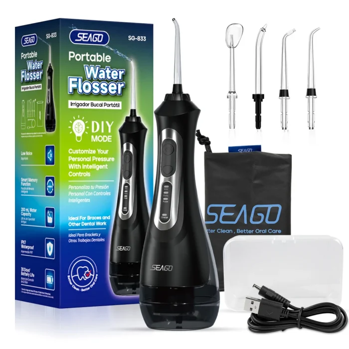 SEAGO New Oral Dental Irrigator Portable Water Flosser USB Rechargeable 3 Modes DIY Mode IPX7 Water for Cleaning Teeth SG833 1 SEAGO New Oral Dental Irrigator Portable Water Flosser USB Rechargeable 3 Modes DIY Mode IPX7 Water for Cleaning Teeth SG833 1