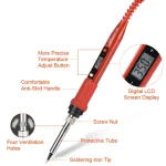 JCD Soldering Iron Kit Adjustable Temperature 220V 80W LCD Digital Display Welding Repair Tools With Solder Tin Iron Tips 908S 2