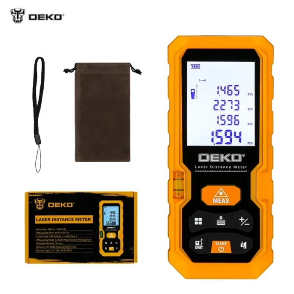 DEKO DKLD05 Handheld Laser Distance Meter 40M 60M 80M 100M Mini Laser Rangefinder Laser Tape Range Finder Diastimeter Measure 5