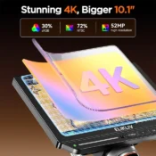 Elikliv 4K Autofocus Digital Microscope with Arm 10.1'' Soldering Microscopio for Electronics 2000X HDMI Microscope EM4K-AF Flex 4