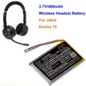 CameronSino 400mAh Wireless Headset Battery AHB572535PST for Jabra Evolve 75 1
