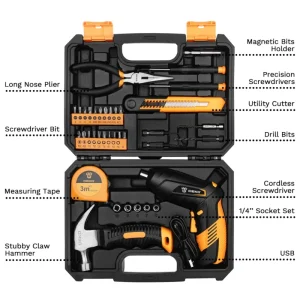 DEKO DKCS3.6O1 Cordless Electric Screwdriver Rechargeable Power akku Screwdriver Twistable Handle LED Torch Power Tool 7