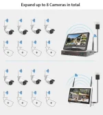 Hiseeu 5MP Full HD 8CH Wireless NVR Security WIFI IP Camera System Kit Waterproof Surveillance Home Security PTZ CCTV System Set 6