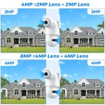 4K 6MP Dual Lens WIFI Surveillance Camera Smart Home CCTV Audio Video Surveillance ONVIF ICSEE wifi Outdoor Security PTZ IP Cam 4