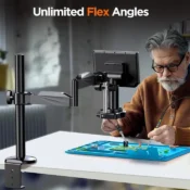 Elikliv 4K Autofocus Digital Microscope with Arm 10.1'' Soldering Microscopio for Electronics 2000X HDMI Microscope EM4K-AF Flex 6