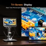 Elikliv EM4K 4K Microscope For Electronics 2000x 52MP HDMI Digital Microscope for PCB Inspection Repair with 10"Stand 8"Screen 5