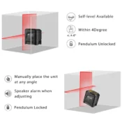 DEKO 2 Lines Laser Level Self-Leveling Horizontal&Vertical Cross-Line with Magnetic Bracket Green/Red Beam 650nm--DKLL02PR 4