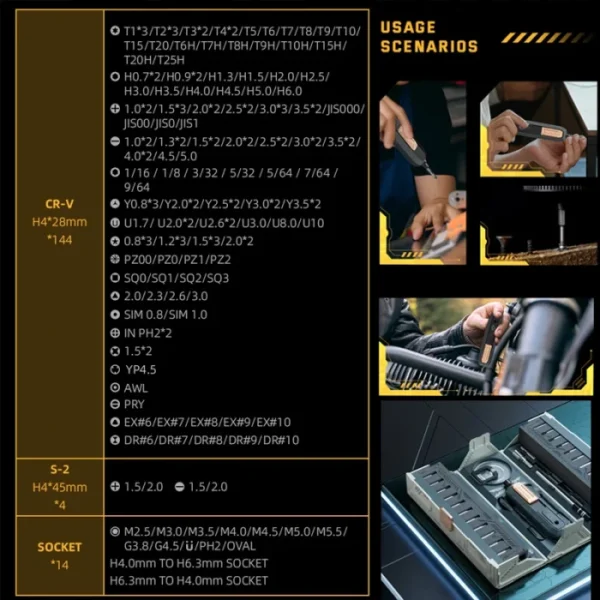 JAKEMY JM-8192 180 in 1 Precision Screwdriver Tool Set Magnetic CR-V Bits Mobile Phone Computer Tablet Glasses Repair Hand Tools 6