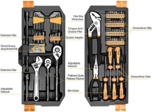 DEKO 192 Piece Mechanics Tool Set Socket Wrench Set, Plastic Storage Case with Auto Repair Hand Tool Kit Wrench Tool Box Set 5