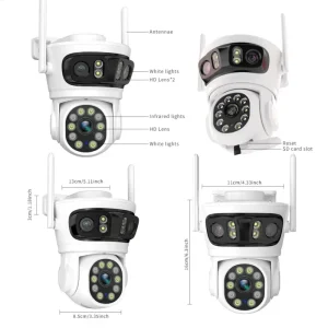 HFWVISION 9MP Wifi Security surveillance PTZ Camera Outdoor HD 3MP 3 Lens 3 Screen Ai Human Auto Tracking Smart Home CCTV Camera 2