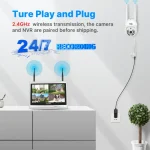 Hiseeu 5MP Full HD 8CH Wireless NVR Security WIFI IP Camera System Kit Waterproof Surveillance Home Security PTZ CCTV System Set 2