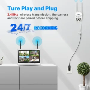 Hiseeu 5MP Full HD 8CH Wireless NVR Security WIFI IP Camera System Kit Waterproof Surveillance Home Security PTZ CCTV System Set 2