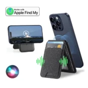 Magsafe wallet card holder with find my wallet tracker iphone 15 16 pro magsafe phone stand for iphone 13 14 pro wallet locator 1
