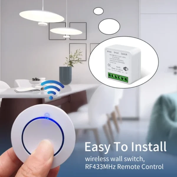 Tuya WiFi Smart Light Switch 16A 433MHz Wireless Remote Control  Relay Controller Voice Control Works With Alexa Google Home 6