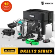 DEKO 12 Lines 3D Vihreä Laser Level Horizontal&Vertical Cross Lines 520nm,Auto Self-Leveling, High-Precision (DKLL12tdP02 Series) 1