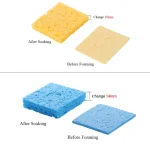 10Pcs/lot Yellow/Blue Soldering Iron Tip Cleaning Sponge for BGA Soldering Station Solder Tip Welding Head Cleaner Tools 3