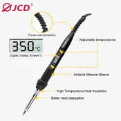 JCD 60W/80W Electric Soldering Iron Adjustable Temperature Digital Display Electronic Welding Repair Tools With Solder Tin Iron 4