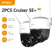 IMOU 2PCS Cruiser SE+ 5MP Wi-Fi PTZ Camera Smart Color Night Vision IP66 Outdoor Security 360° Coverage Smart Auto Tracking 1