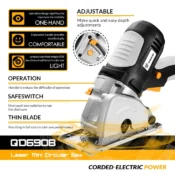 DEKO Mini Circular Saw Handle Power Tools, 4 Blades, BMC BOX Electric Saw with Personal Safety and Electrical Safety System 2