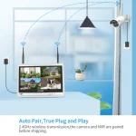Hiseeu 12 Inch Monitor 5MP Wireless Surveillance Kit Outdoor Wifi IP PTZ Security Camera System 8CH NVR Kit Home Mornitoring Set 2