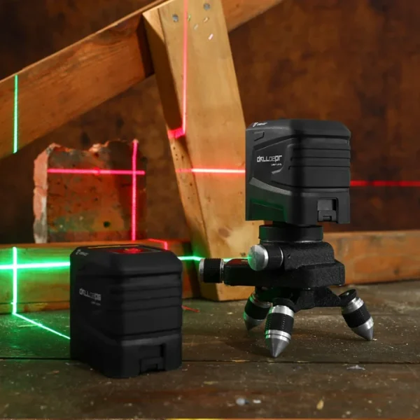 DEKO 2 Lines Laser Level Self-Leveling Horizontal&Vertical Cross-Line with Magnetic Bracket Green/Red Beam 650nm--DKLL02PR 5