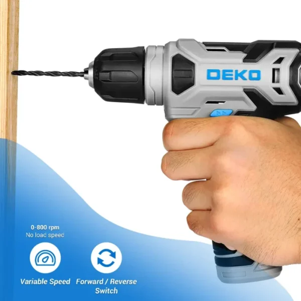 DEKO 8V Cordless Drill Set 3/8 4