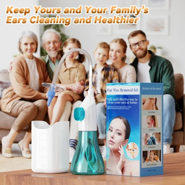Ear Wax Removal Manual Ear Irrigation Flushing System EarWax Clean Tool Safe and Effective Ear Water Cleaner Kit Ear Cleaner 6