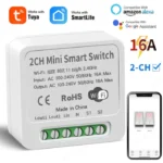 16A Tuya WiFi Smart Switch Module Smart Home 2CH MiNi DIY Light Breaker Timer Voice Control Works with Alexa Google Home 1