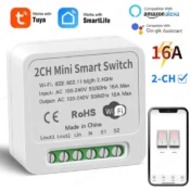 16A Tuya WiFi Smart Switch Module Smart Home 2CH MiNi DIY Light Breaker Timer Voice Control Works with Alexa Google Home 1