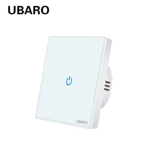 UBARO Eu Wall Touch Switch Luxury Glass Panel Led Indicator Power Light Sensor Button Live Wire Control Switches 1/2/3 Gang 13