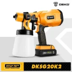 DEKO Spray Gun, 20V/220V High Power Home Electric Paint Sprayer, NO akku 3 Eizzle Easy Spraying Clean Perfect for Beginner 1
