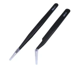 2pcs/lot Anti-static Precision Tweezers Set Pointed Curved Stainless Steel ESD Tweezer Electronics Repair Tools 2