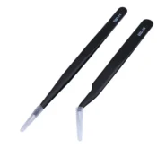 2pcs/lot Anti-static Precision Tweezers Set Pointed Curved Stainless Steel ESD Tweezer Electronics Repair Tools 2