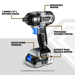 DEKO 20V DKBW20XL01 MAX Cordless Brushless Wrench 350N.m High Torque Electric Impact Wrench DIY Power Tools 2