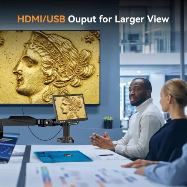 Elikliv EDM202 Flex Digital Microscope with Flex Arm 2000X 10.1"HDMI Soldering Electronics Microscope for PCB Inspection Repair 4