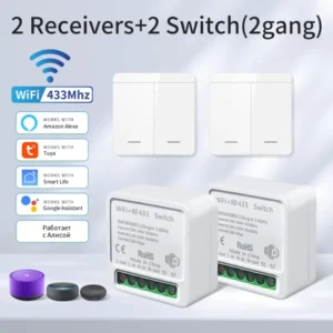 Tuya WiFi Smart Light Switch Smart Home Wireless RF 433mhz Push Button Wall Switch Via Alexa Google Home Alice Smart Life App 9