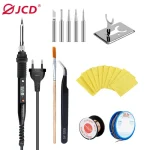 JCD 60W/80W Electric Soldering Iron Adjustable Temperature Digital Display Electronic Welding Repair Tools With Solder Tin Iron 1
