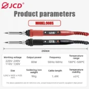 JCD 60W/80W Electric Soldering Iron Adjustable Temperature Digital Display Electronic Welding Repair Tools With Solder Tin Iron 5