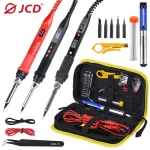 JCD Soldering Iron Kit 80W LCD Digital Display Adjustable Temperature With Switch Portable iron 220V/110V Welding Tools 908U 1