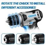 DEKO 8V Cordless Drill Set 3/8 5