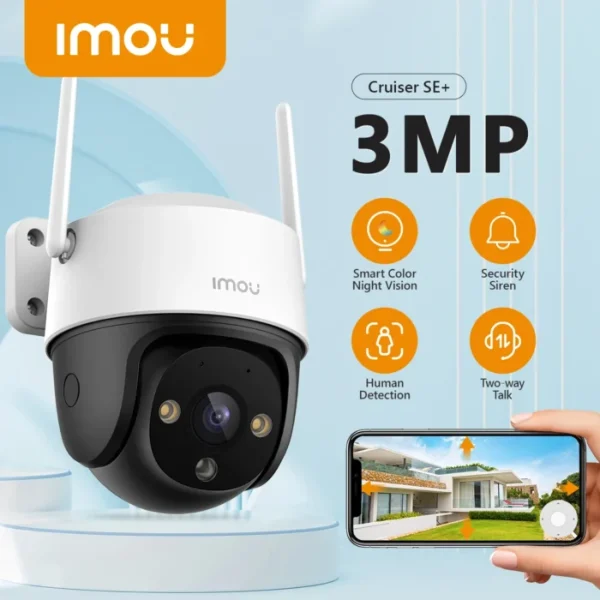 IMOU Cruiser SE+ 3MP Outdoor PTZ Wi-Fi Camera IP66 Weatherproof Camera Two Way Audio Color Night Vision AI Human Detection 1