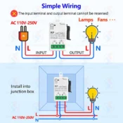 433Mhz Wireless Smart Light Switch AC 110V 220V 230V 10A Mini RF Relay Receiver Mini Transmitter for Remote Control Lamp LED Fan 3