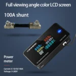 KWS DC Power Monitor Digital Display Voltage Current Meter with Reset Function Color Screen Power Tester Detector 0-200V 0-100A 6