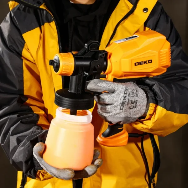 DEKO 450W HIGH POWER HOME ELECTRIC SPRAY GUN 800ML Cordless Paint Sprayer Household HVLP Paint Gun for Furniture Cabinets 5