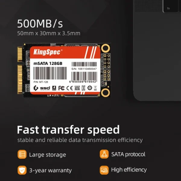 KingSpec 128gb 256gb 512gb mSATA SATA III 6GB/S SSD 1TB 2TB Mini PCIE Hard Drive Solid State Drive Disk For Dell Lenovo 3