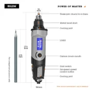 HILDA Electric Drill Rotary Tool Electric Tools Variable Speed 400W Mini Drill 6 position Rotary Tools mini grinding machine 2